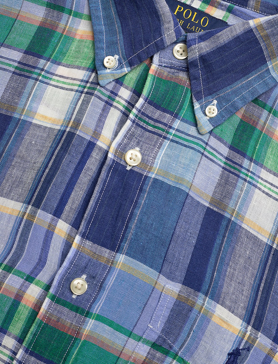 Polo Ralph Lauren - Custom Fit Plaid Linen Shirt - 6357a blue/green - 3