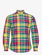 Slim Fit Plaid Oxford Shirt - 6342 YELLOW/RED M