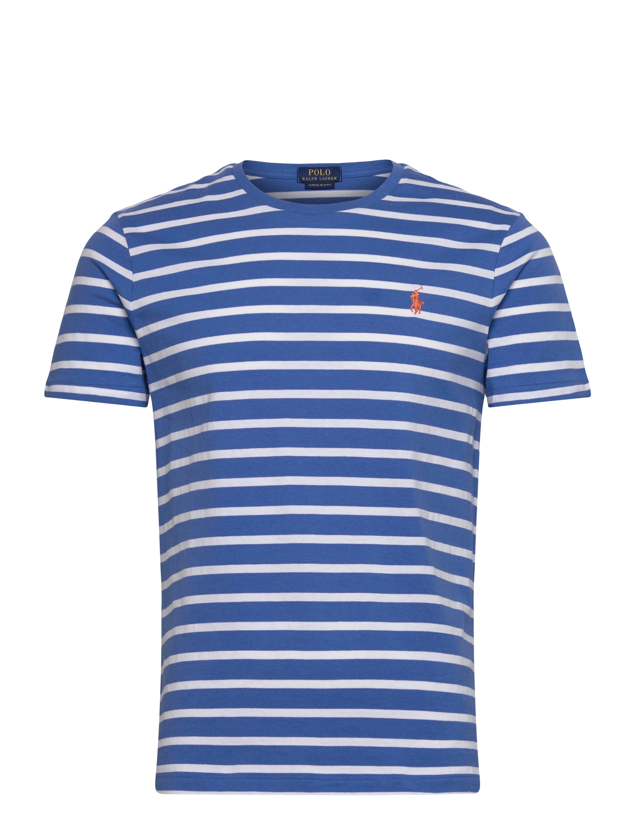 Polo Ralph Lauren Custom Slim Fit Striped Jersey T-Shirt - T-shirts - EMBAYMENT BLUE/WH / blue