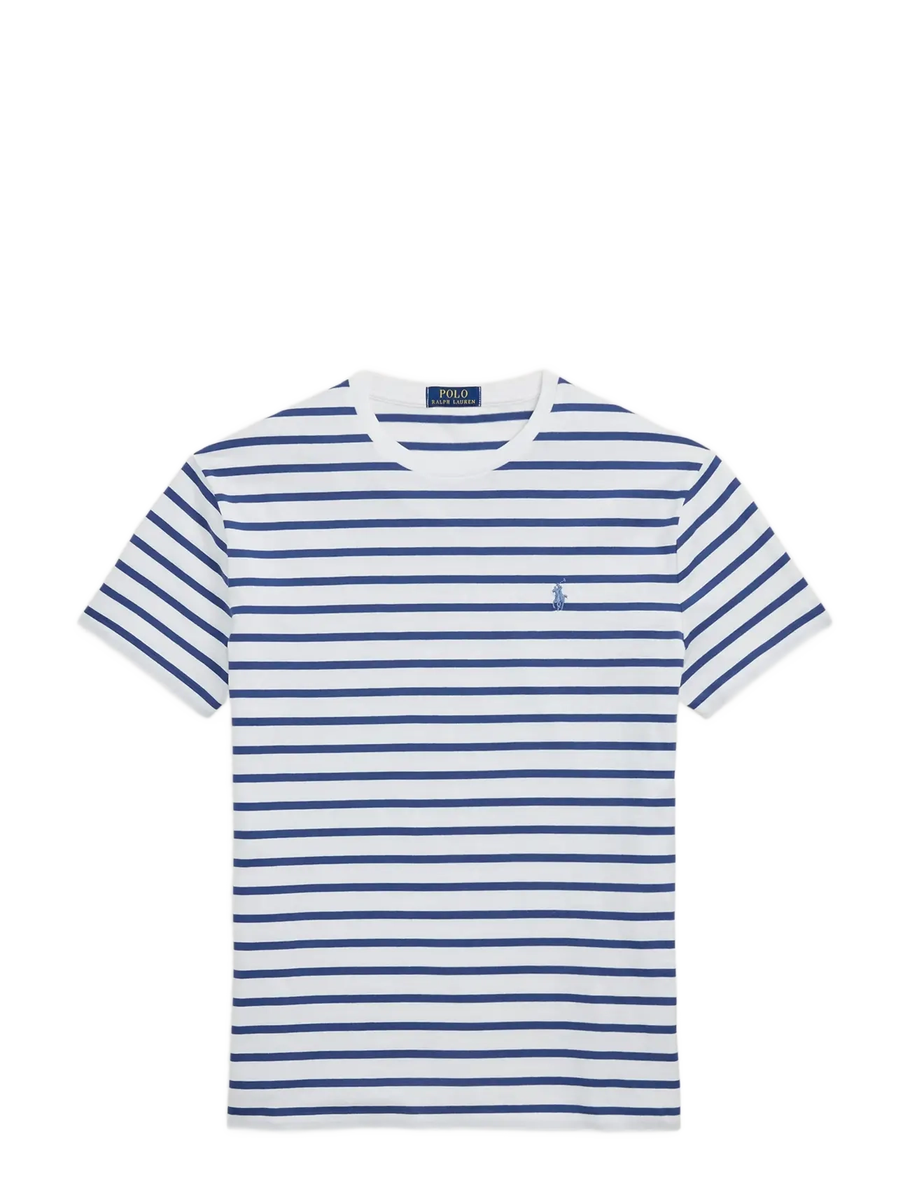 Custom Slim Fit Striped Jersey T-Shirt - WHITE/OLD ROYAL