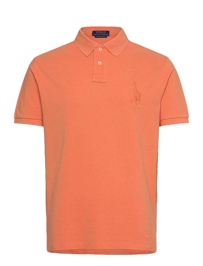 Polo Ralph Lauren - Custom Slim Fit Big Pony Mesh Polo Shirt - lühikeste varrukatega polod - classic peach - 0