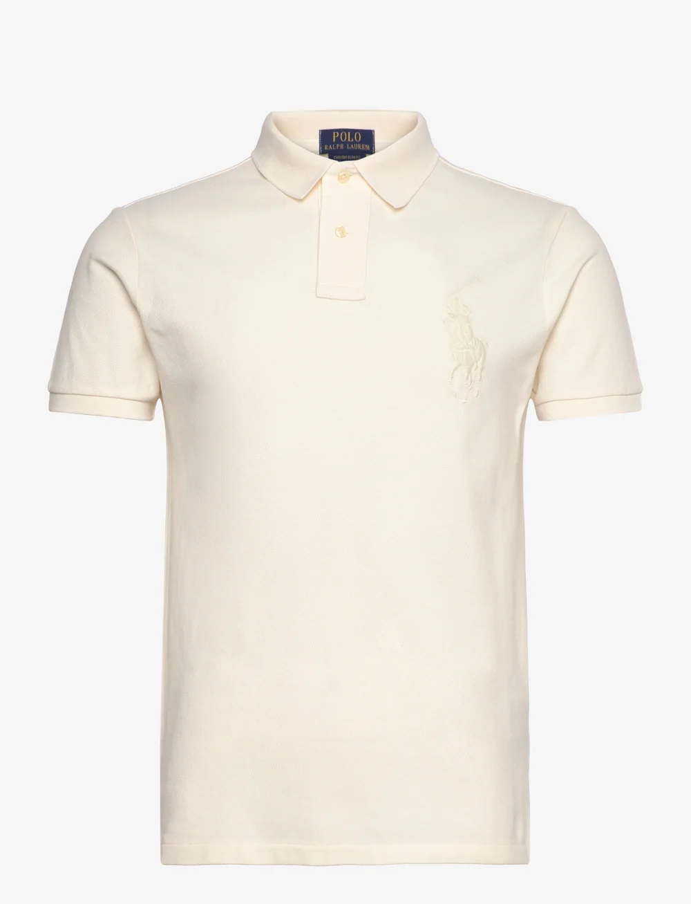 Polo Ralph Lauren - Custom Slim Fit Big Pony Mesh Polo Shirt - lühikeste varrukatega polod - clubhouse cream - 0