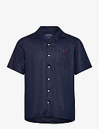 Classic Fit Linen Camp Shirt - NEWPORT NAVY