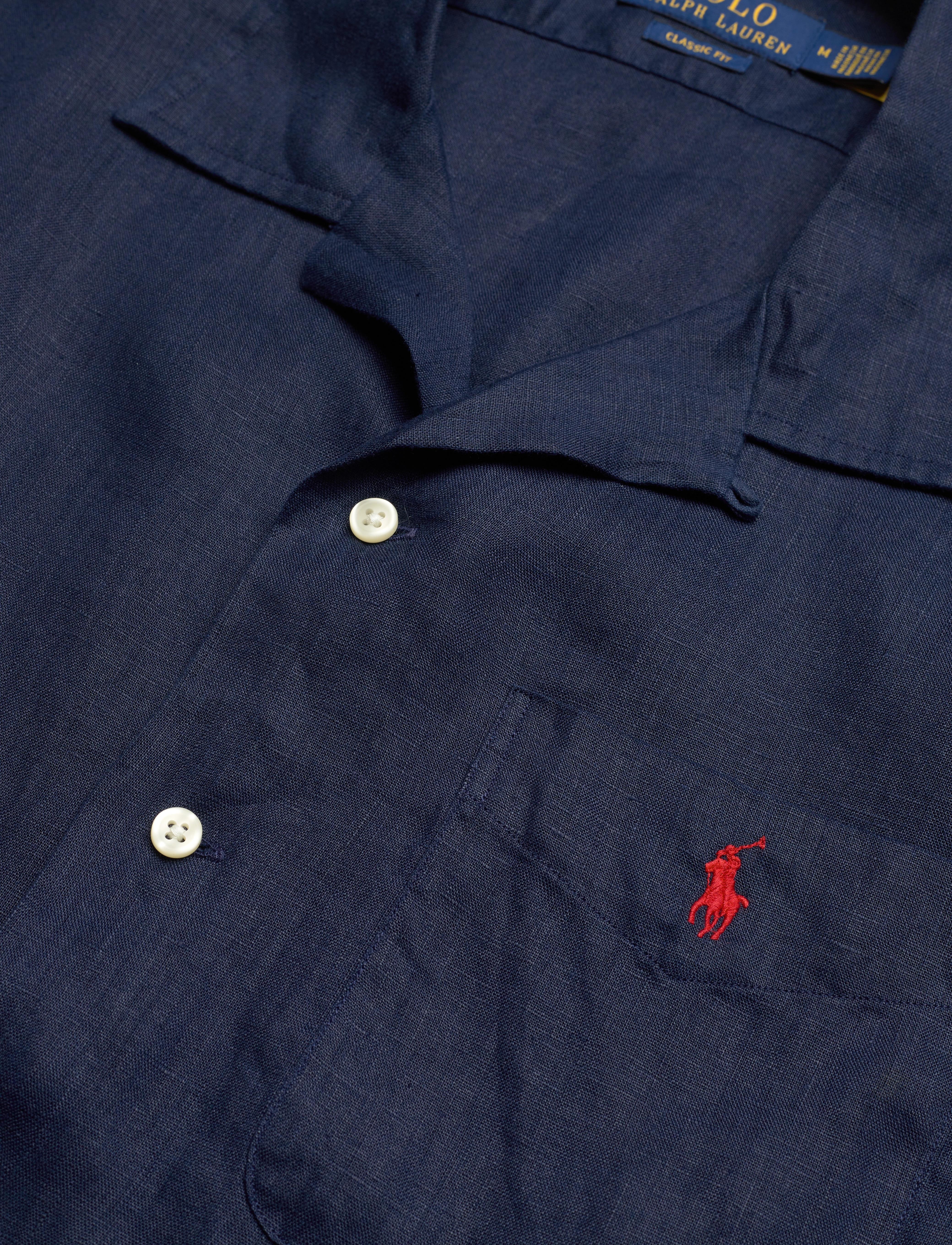 Polo Ralph Lauren - Classic Fit Linen Camp Shirt - newport navy - 4