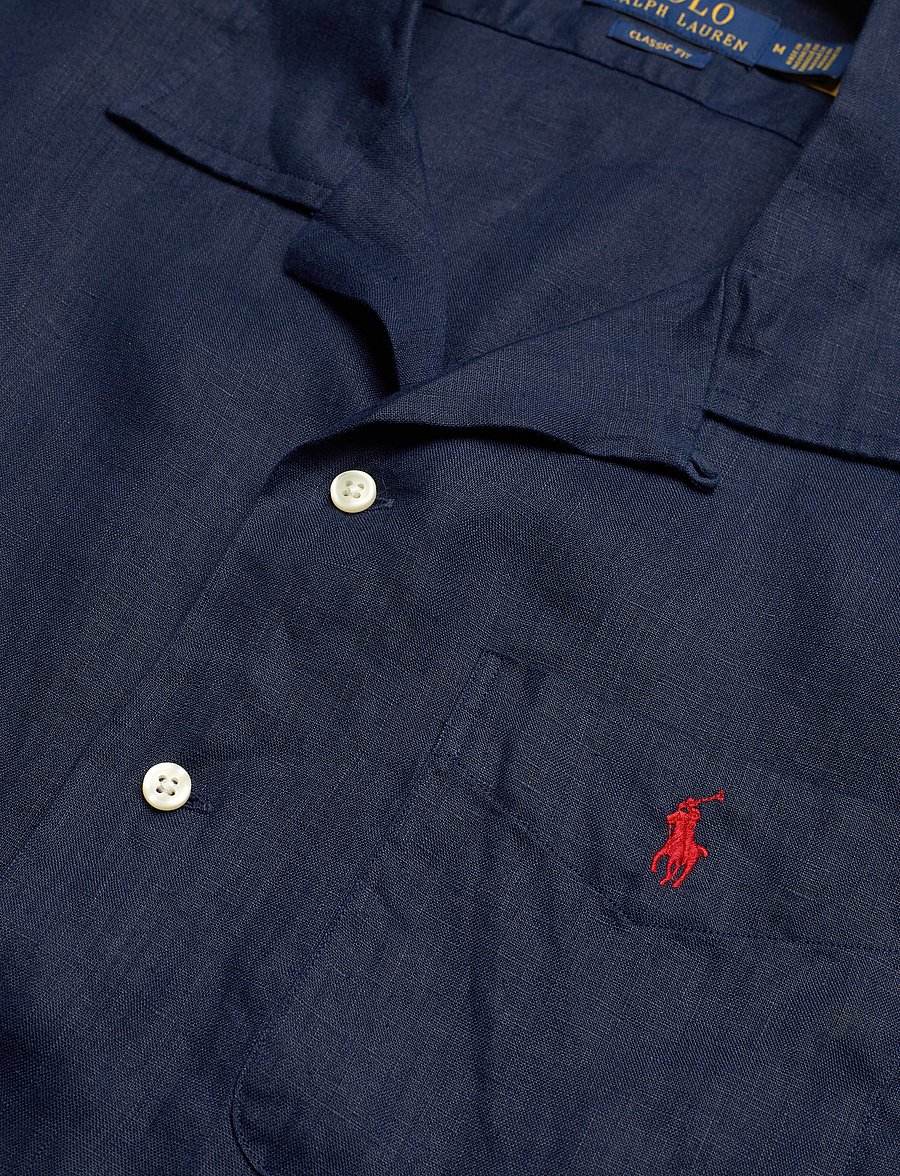 Polo Ralph Lauren - Classic Fit Linen Camp Shirt - newport navy - 4