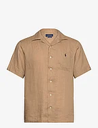 Classic Fit Linen Camp Shirt - VINTAGE KHAKI