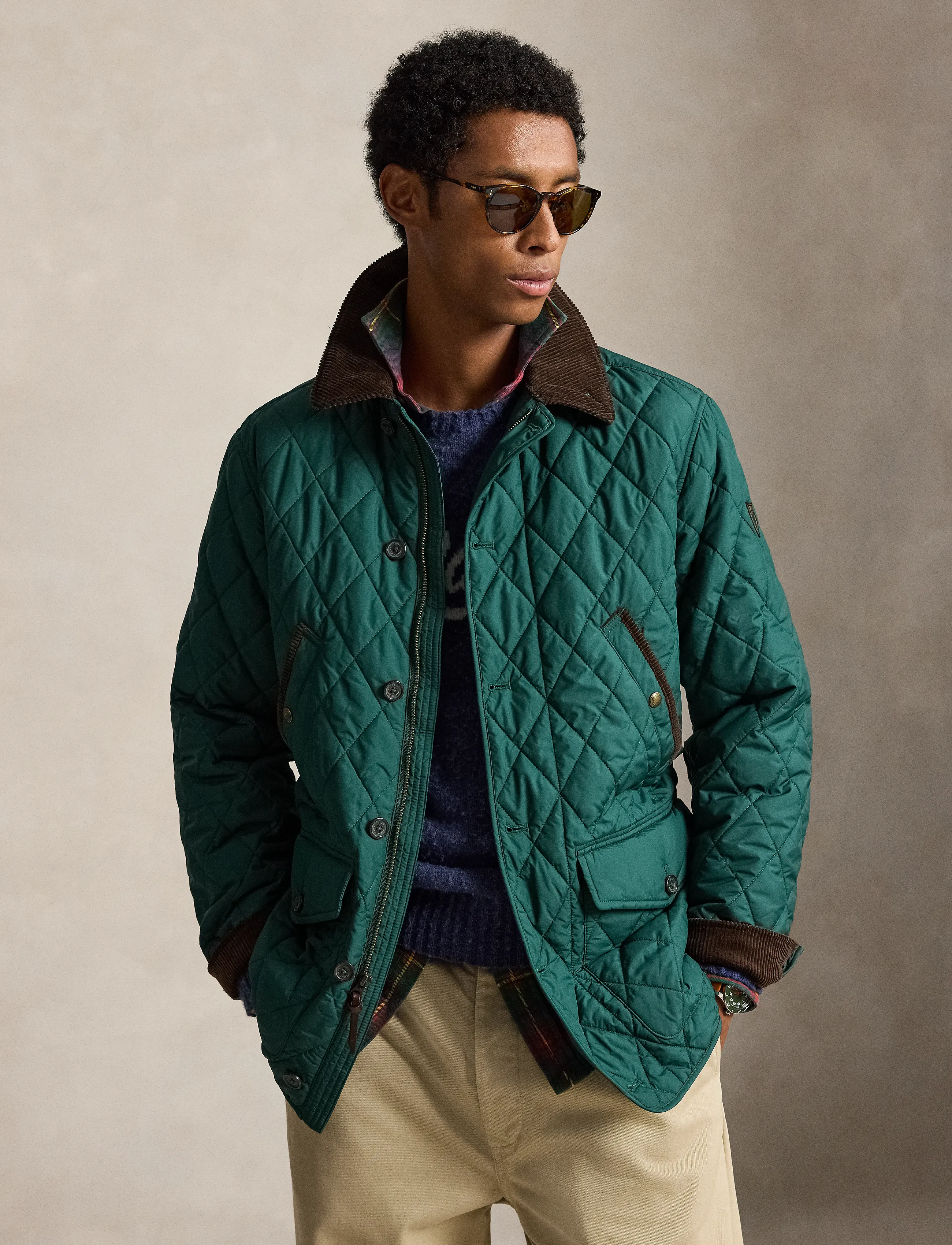 Polo Ralph Lauren The Beaton Car Coat, M, Jackets, Grün - Quilted Männerswear