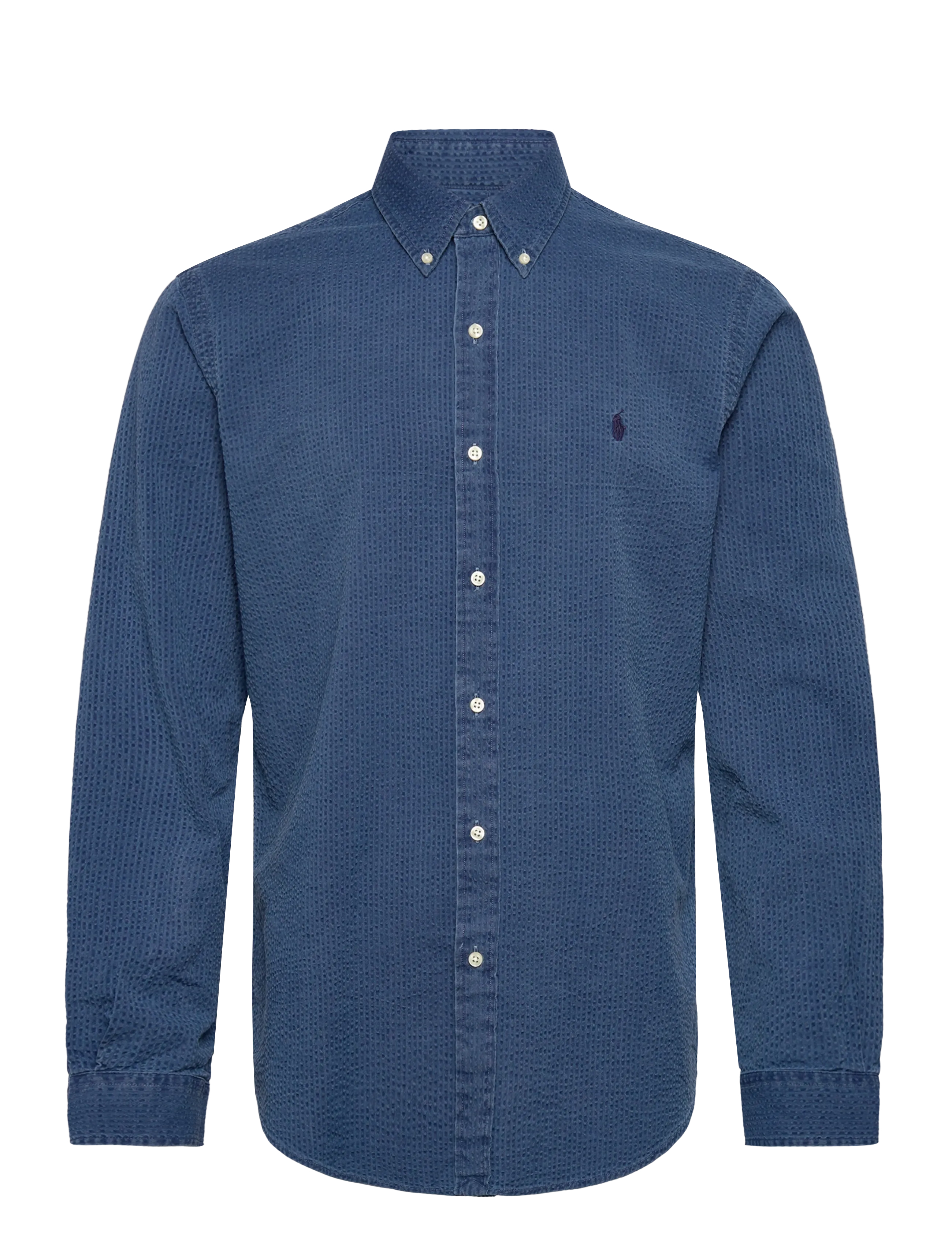 POLO RALPH LAUREN Custom Fit Seersucker Shirt Blau - XXL - Herren