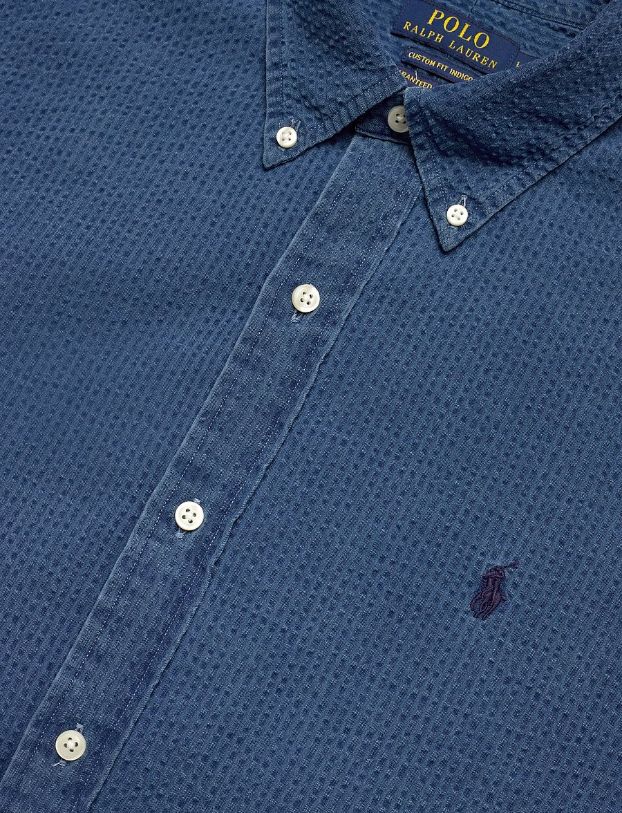 Polo Ralph Lauren - Custom Fit Seersucker Shirt - casual - dark indigo - 3