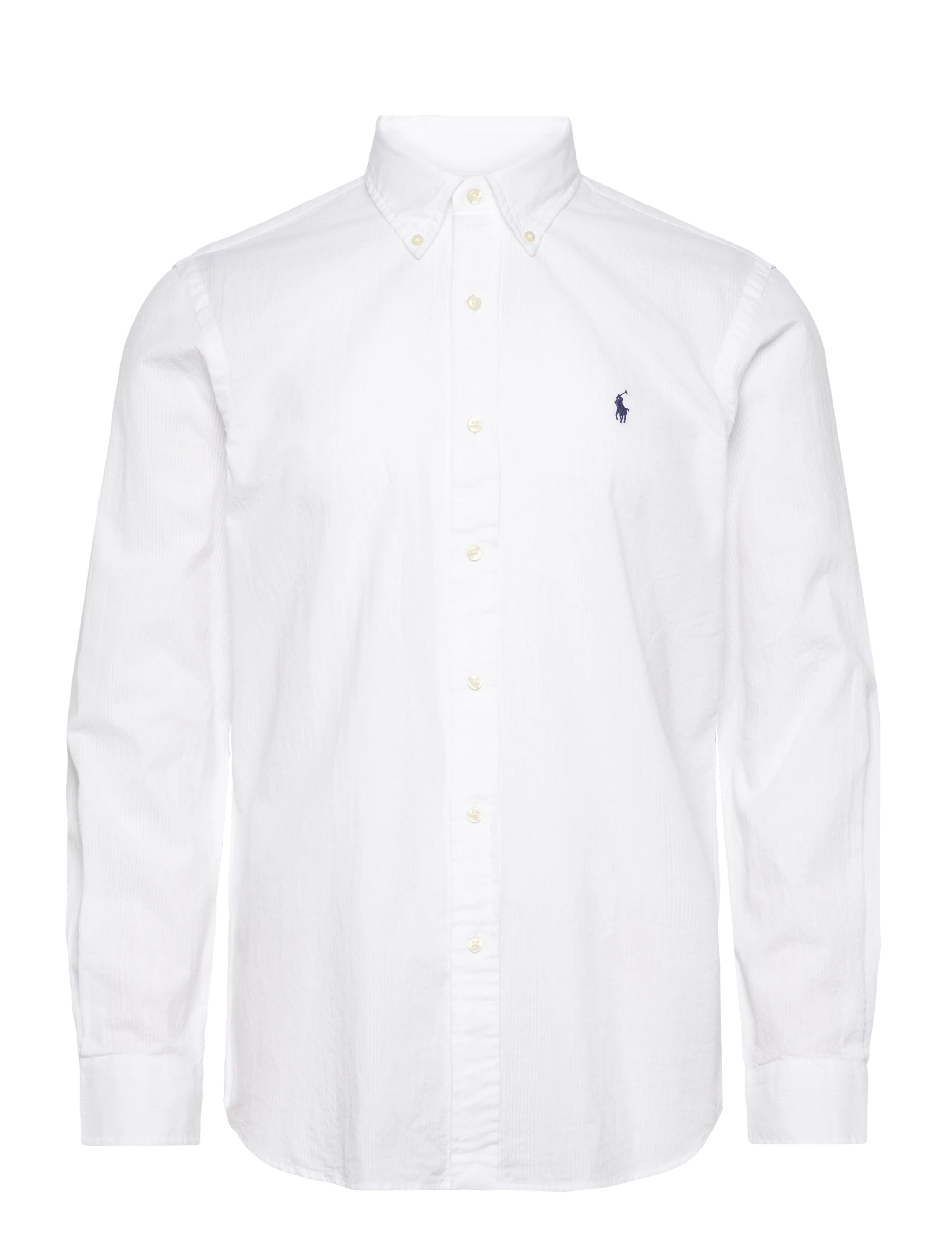 Polo Ralph Lauren Custom Fit Seersucker Shirt - Kläder - WHITE / white