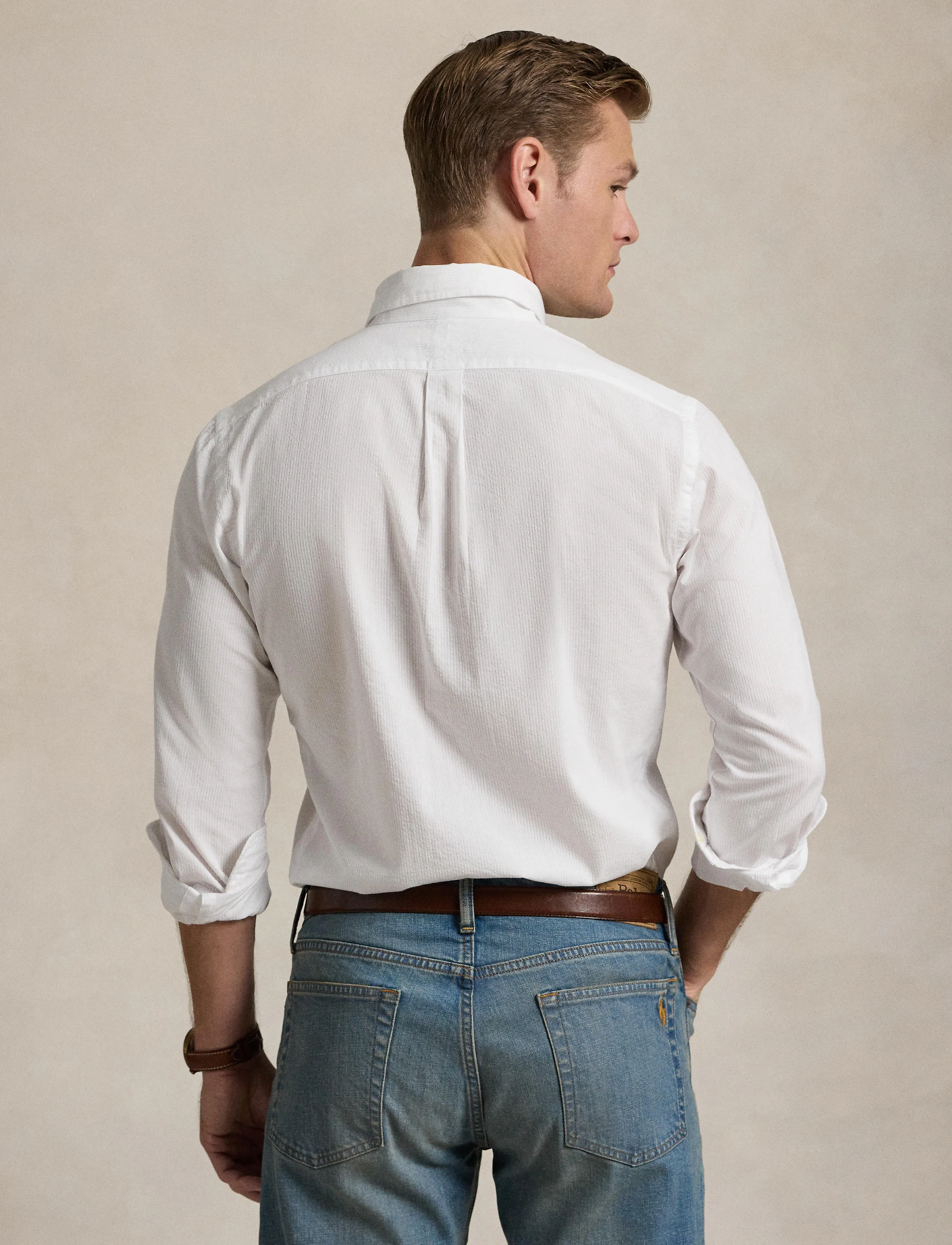 Polo Ralph Lauren - Custom Fit Seersucker Shirt - vabaajasärgid - white - 3