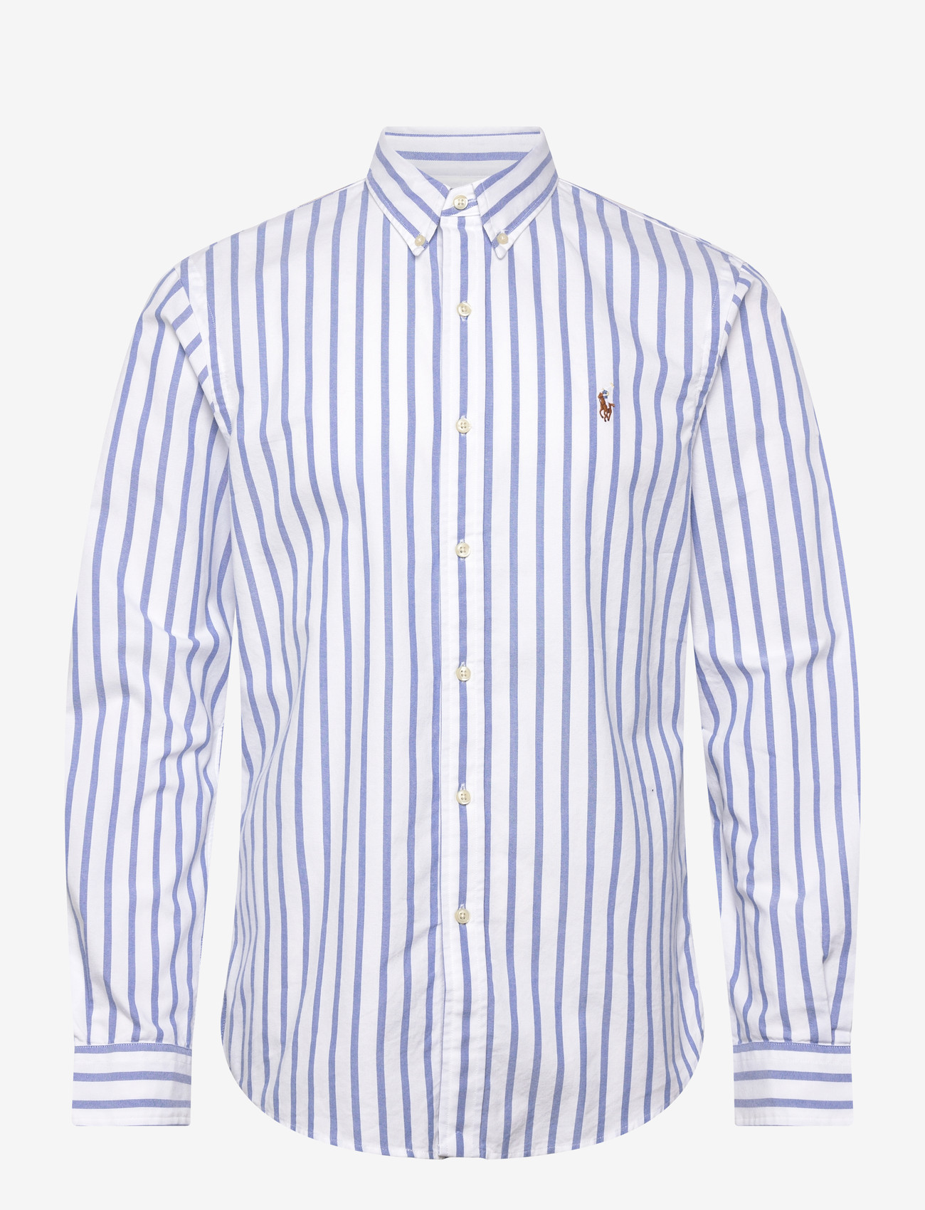 Polo Ralph Lauren - Slim Fit Striped Oxford Shirt - stribede skjorter - 5149a blue/white - 0