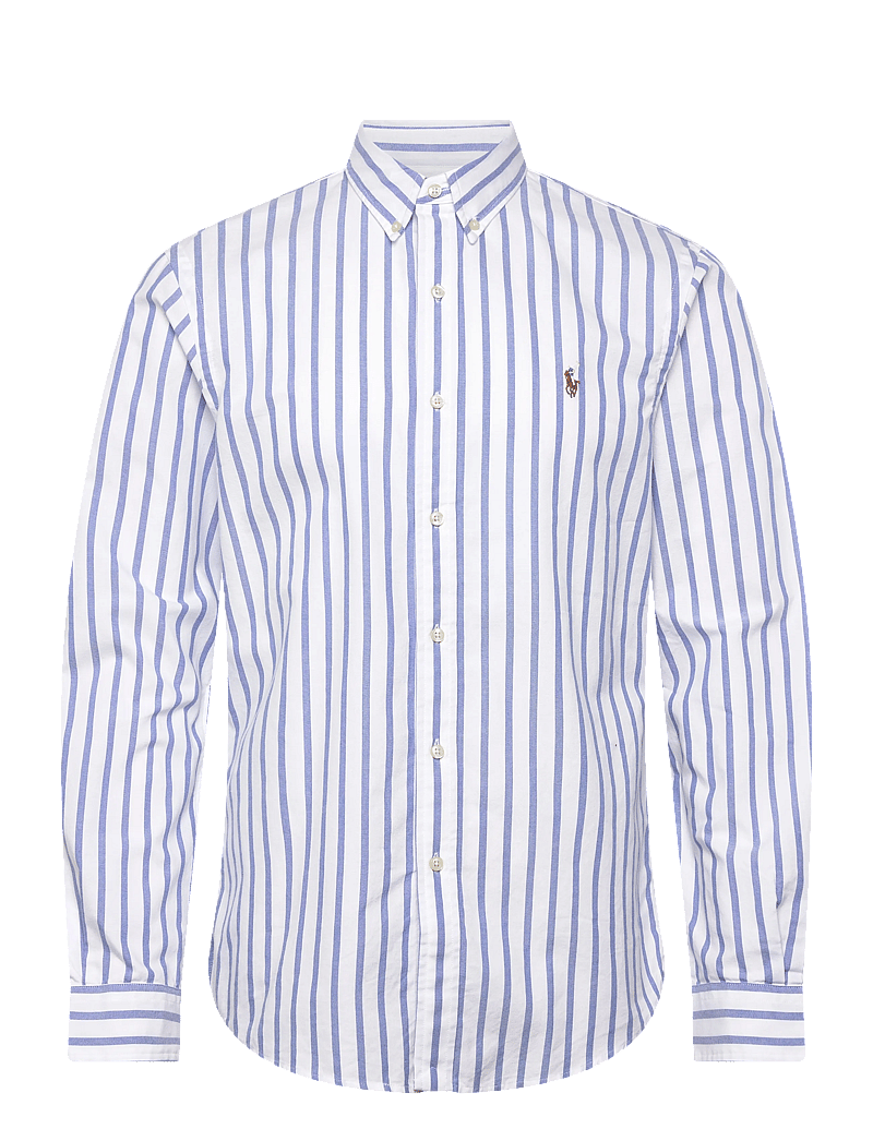 Polo Ralph Lauren - Slim Fit Striped Oxford Shirt - stribede skjorter - 5149a blue/white - 0