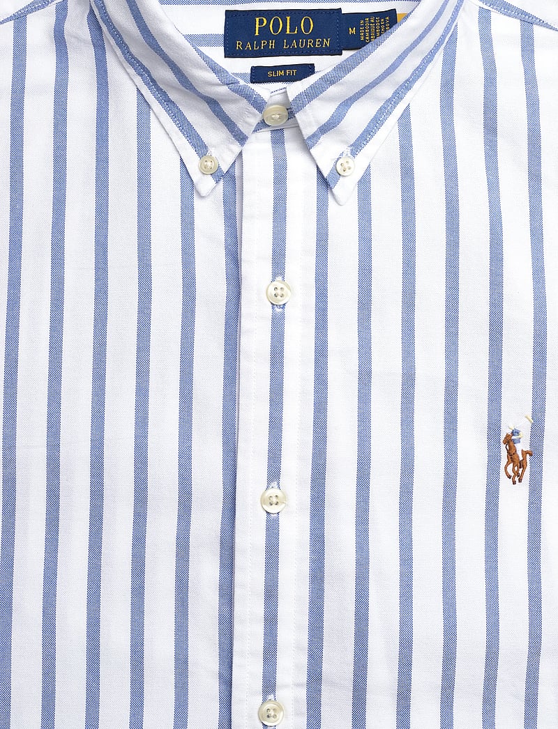 Polo Ralph Lauren - Slim Fit Striped Oxford Shirt - stribede skjorter - 5149a blue/white - 2