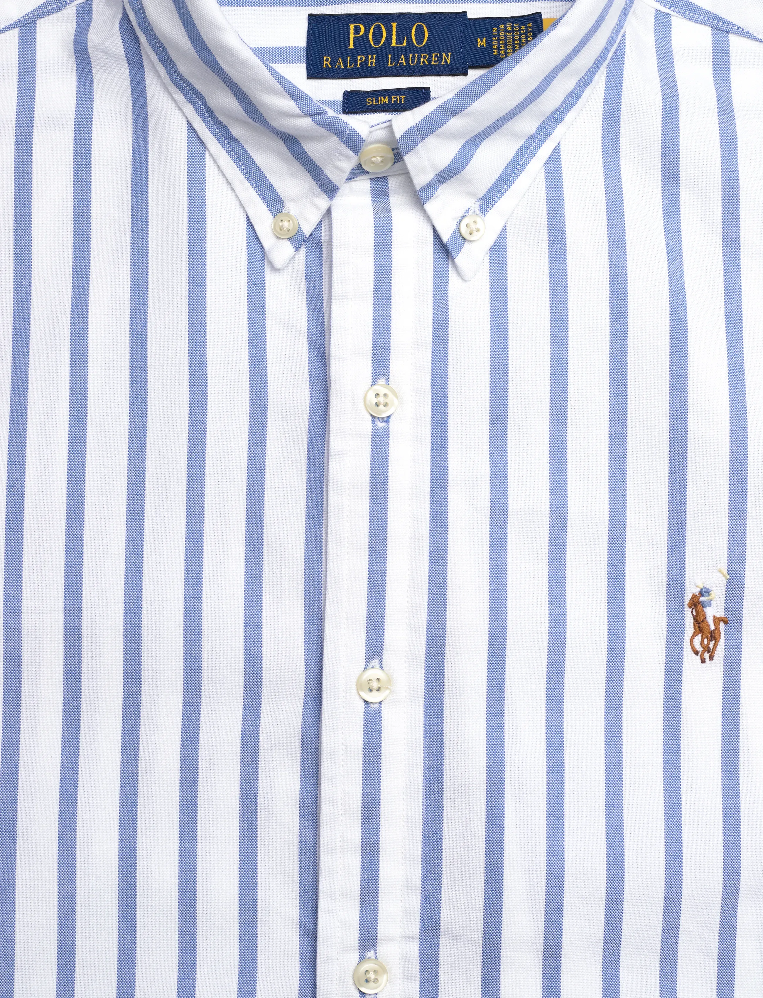 Polo Ralph Lauren - Slim Fit Striped Oxford Shirt - stribede skjorter - 5149a blue/white - 4