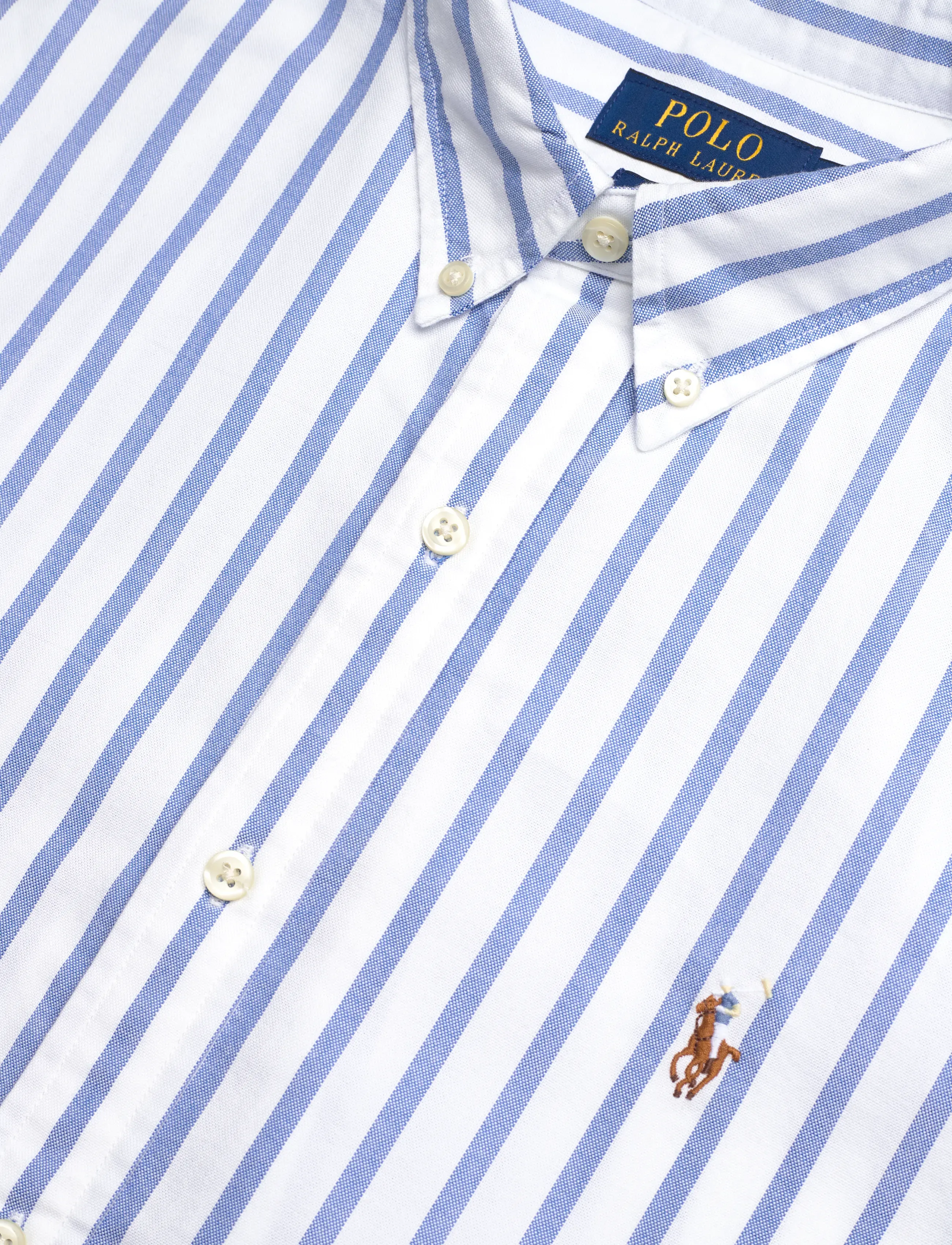 Polo Ralph Lauren - Slim Fit Striped Oxford Shirt - stribede skjorter - 5149a blue/white - 5