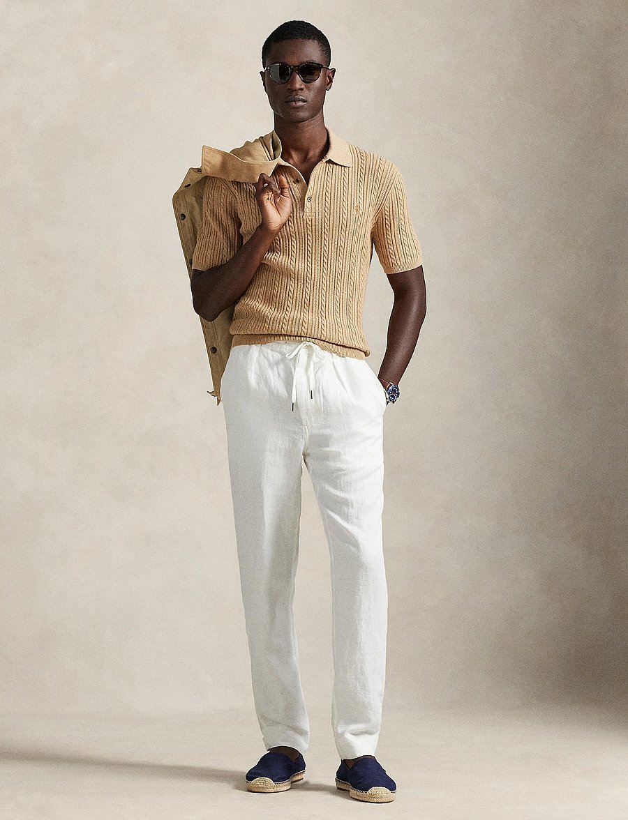 Polo Ralph Lauren - Lateef Slim Tapered Fit Linen Pant - linased püksid - ceramic white - 3