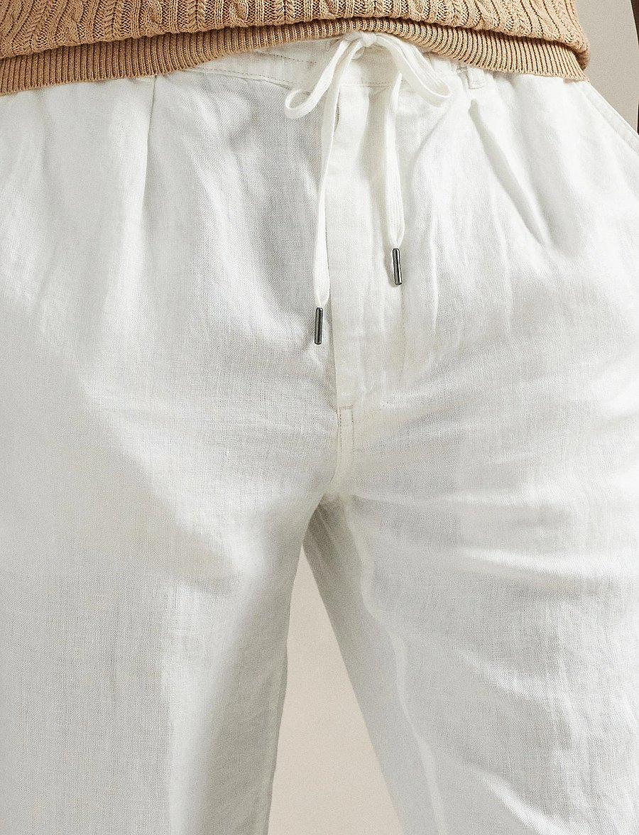 Polo Ralph Lauren - Lateef Slim Tapered Fit Linen Pant - linased püksid - ceramic white - 4