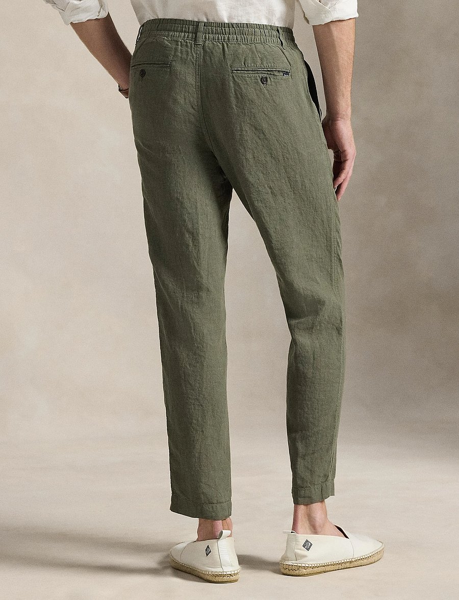 Polo Ralph Lauren - Lateef Slim Tapered Fit Linen Pant - linnebyxor - new olive - 5