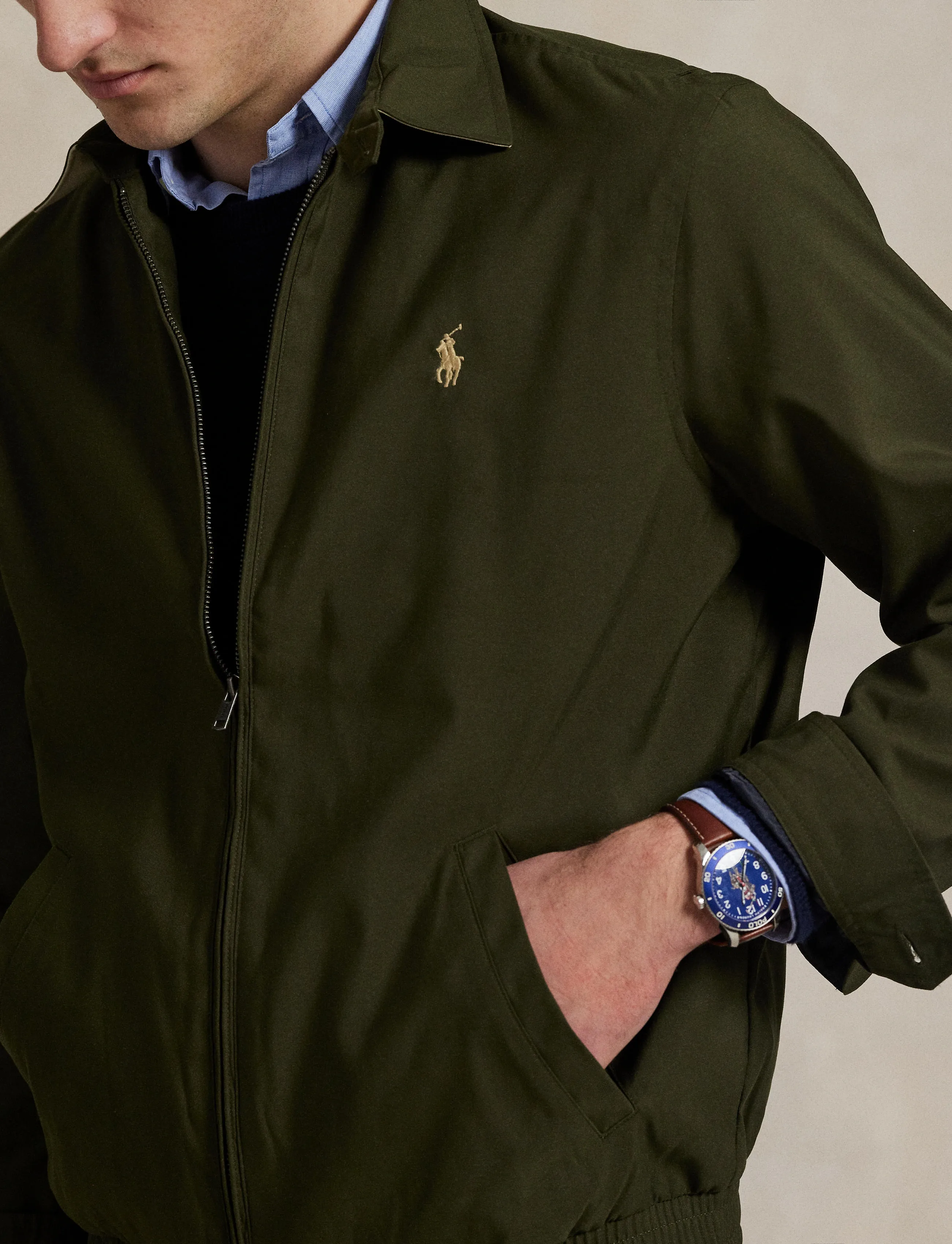 Polo Ralph Lauren - Twill Bi-Swing Jacket - pavasara jakas - company olive - 4