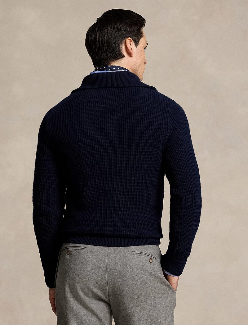 Polo Ralph Lauren - Waffle Wool-Cotton Quarter-Zip Sweater - hunter navy - 2