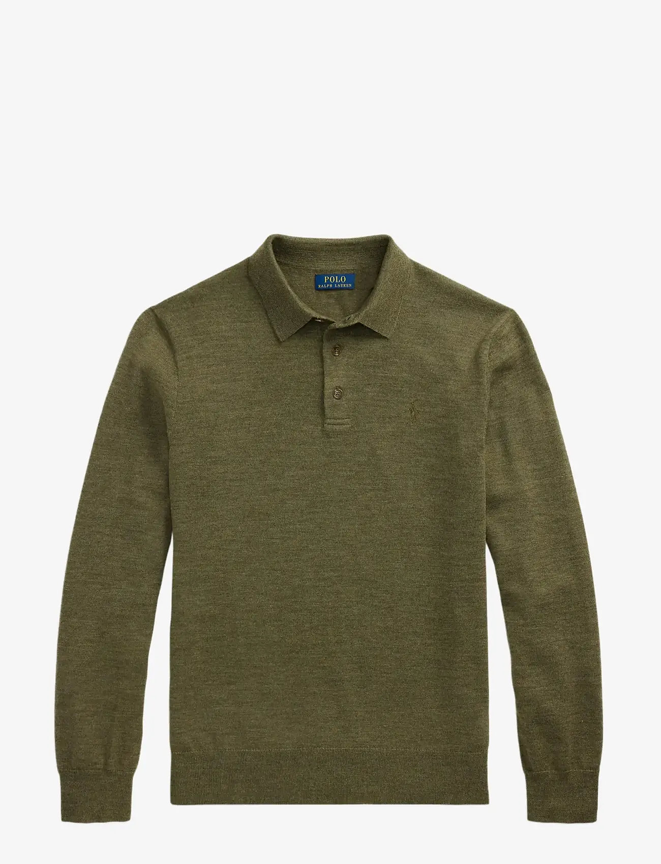 Polo Ralph Lauren - Wool Polo-Collar Sweater - gestrickte polohemden - cargo olive heath - 1