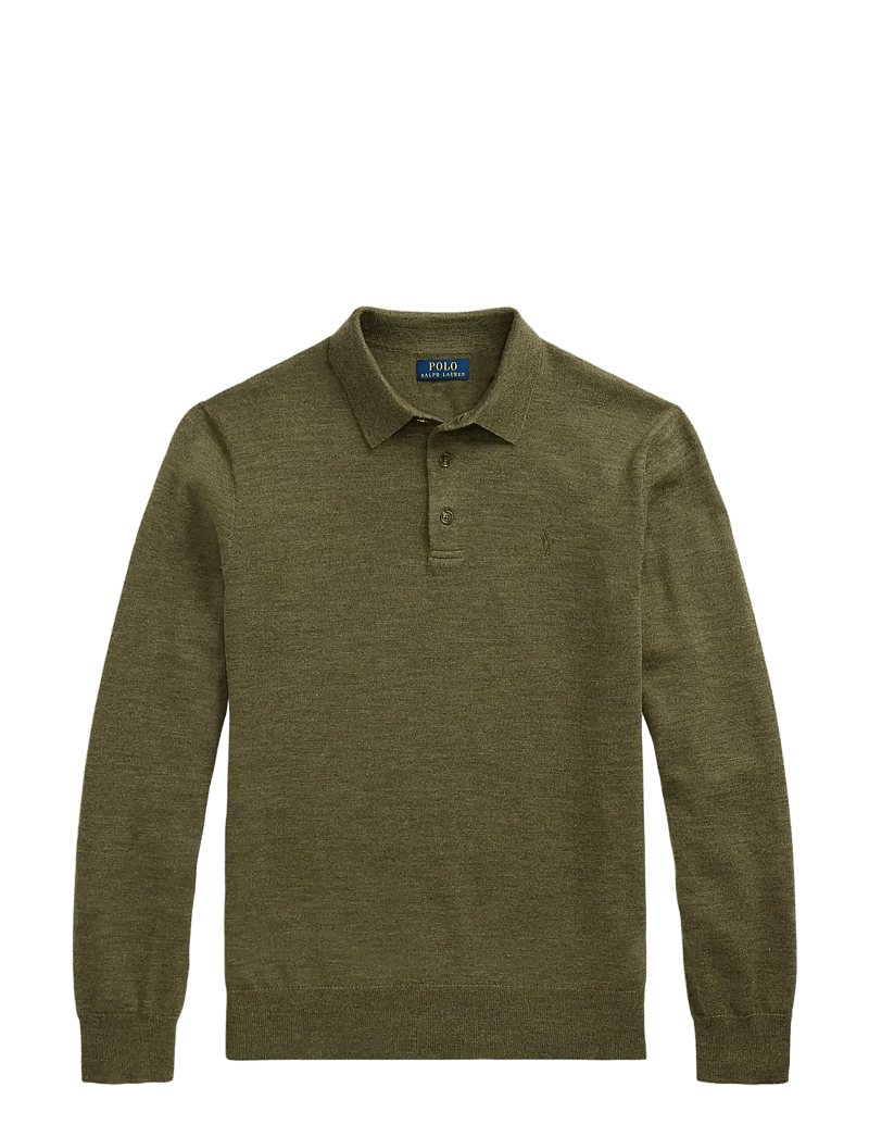 Polo Ralph Lauren - Wool Polo-Collar Sweater - gestrickte polohemden - cargo olive heath - 1