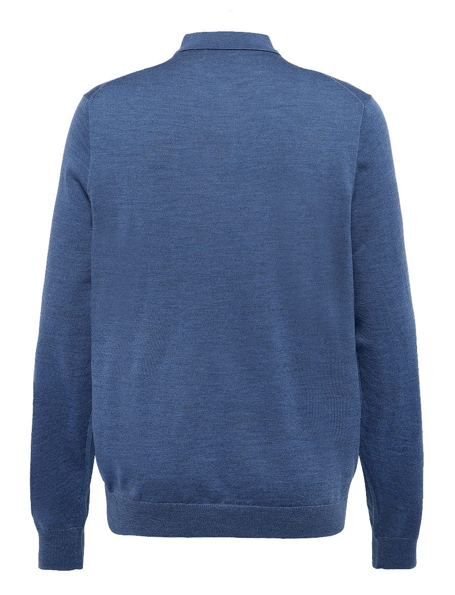 Polo Ralph Lauren - Washable Wool Polo-Collar Sweater - pikkade varrukatega kootud polod - clarity blue heat - 1