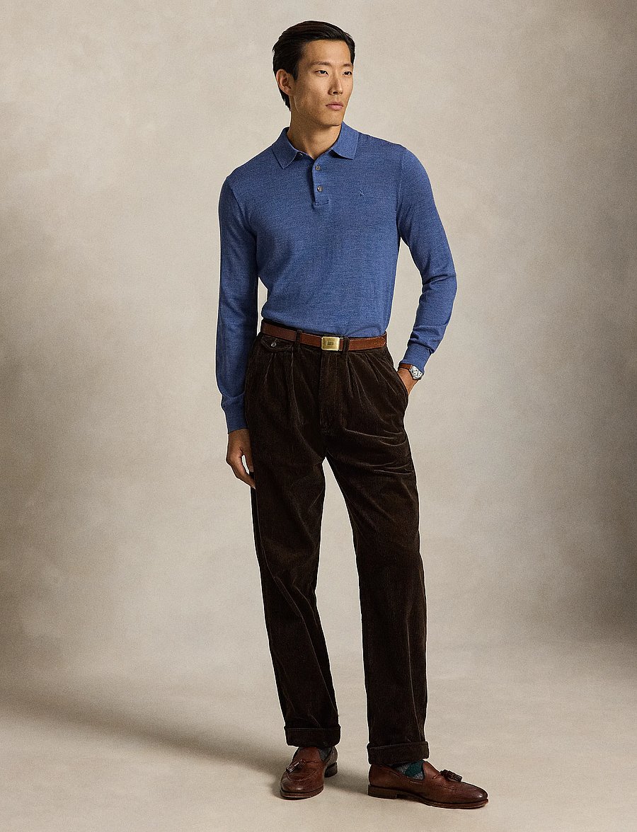 Polo Ralph Lauren - Washable Wool Polo-Collar Sweater - pikkade varrukatega kootud polod - clarity blue heat - 4