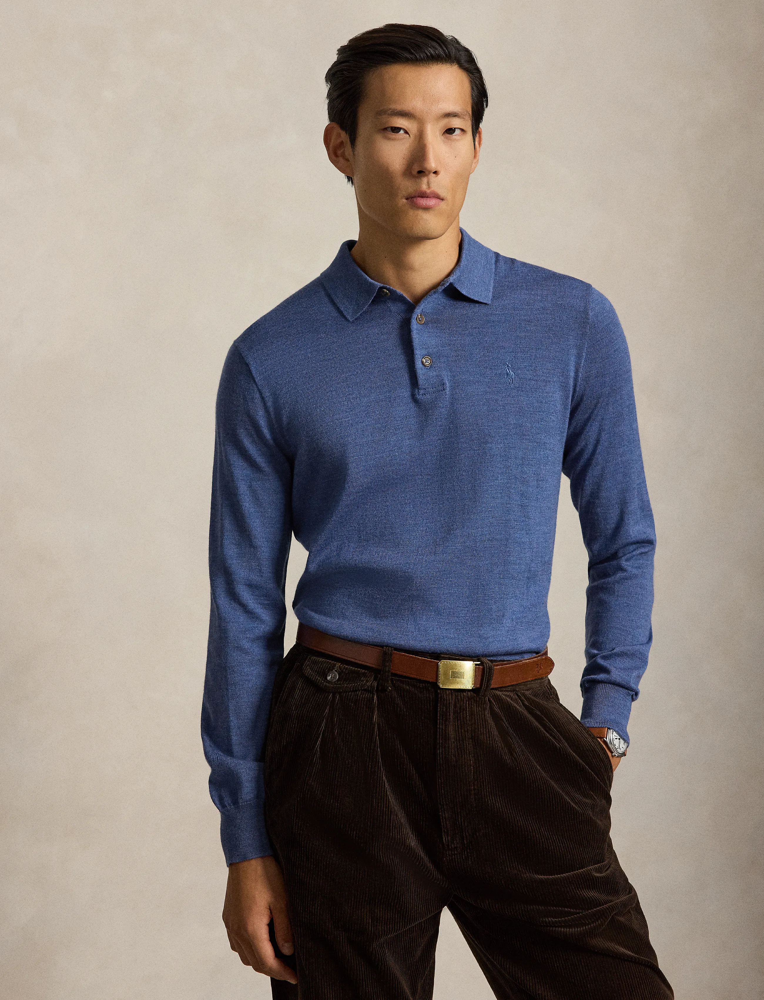 Polo Ralph Lauren - Washable Wool Polo-Collar Sweater - pikkade varrukatega kootud polod - clarity blue heat - 5