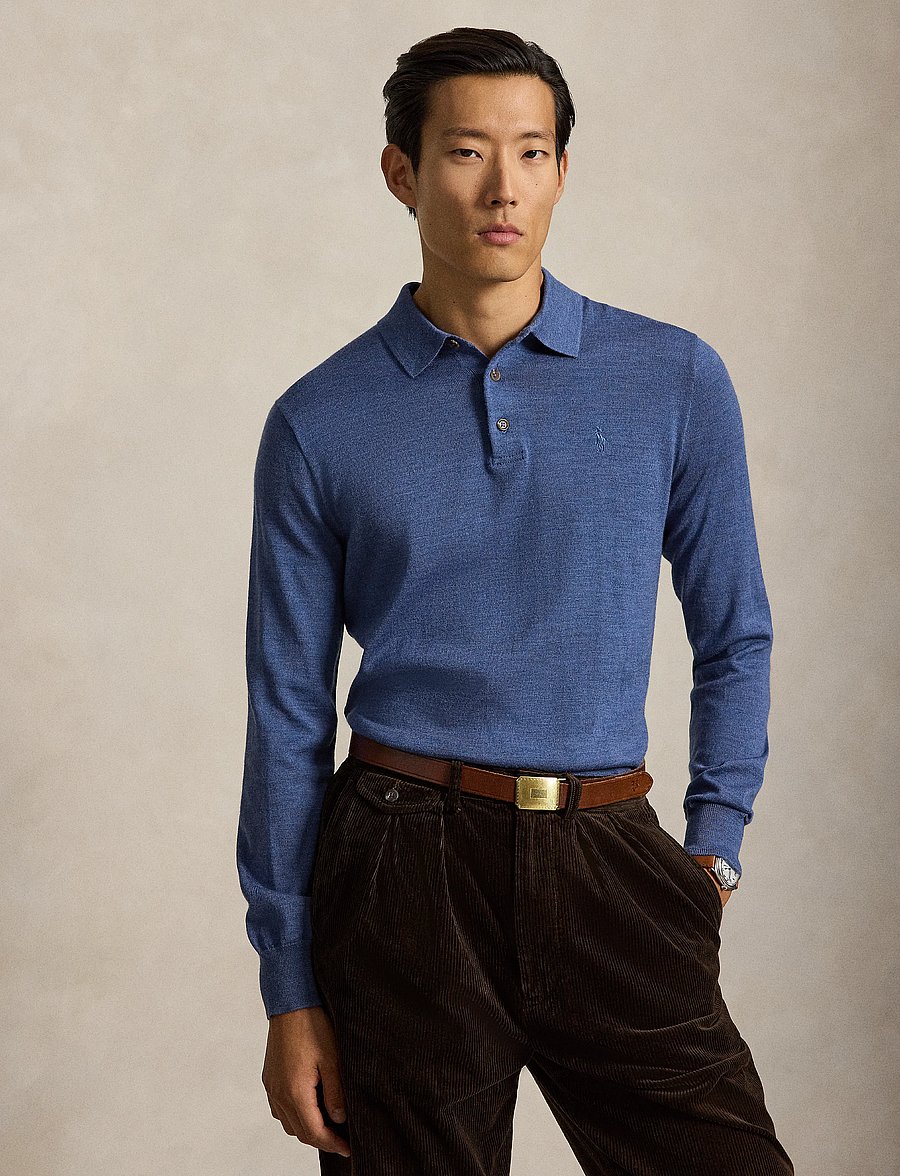 Polo Ralph Lauren - Washable Wool Polo-Collar Sweater - pikkade varrukatega kootud polod - clarity blue heat - 5