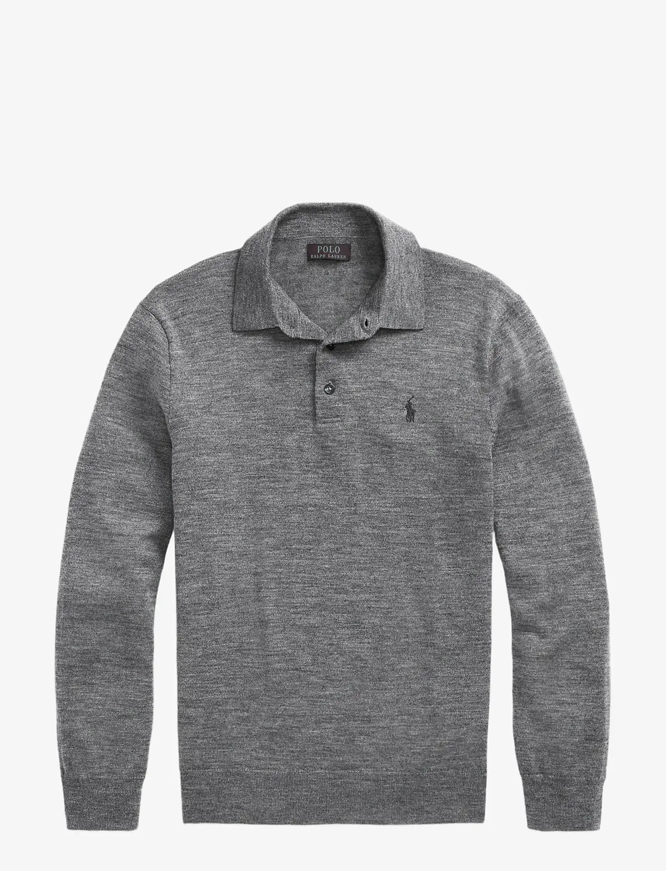 Polo Ralph Lauren - Wool Polo-Collar Sweater - polostrik - fawn grey heather - 1