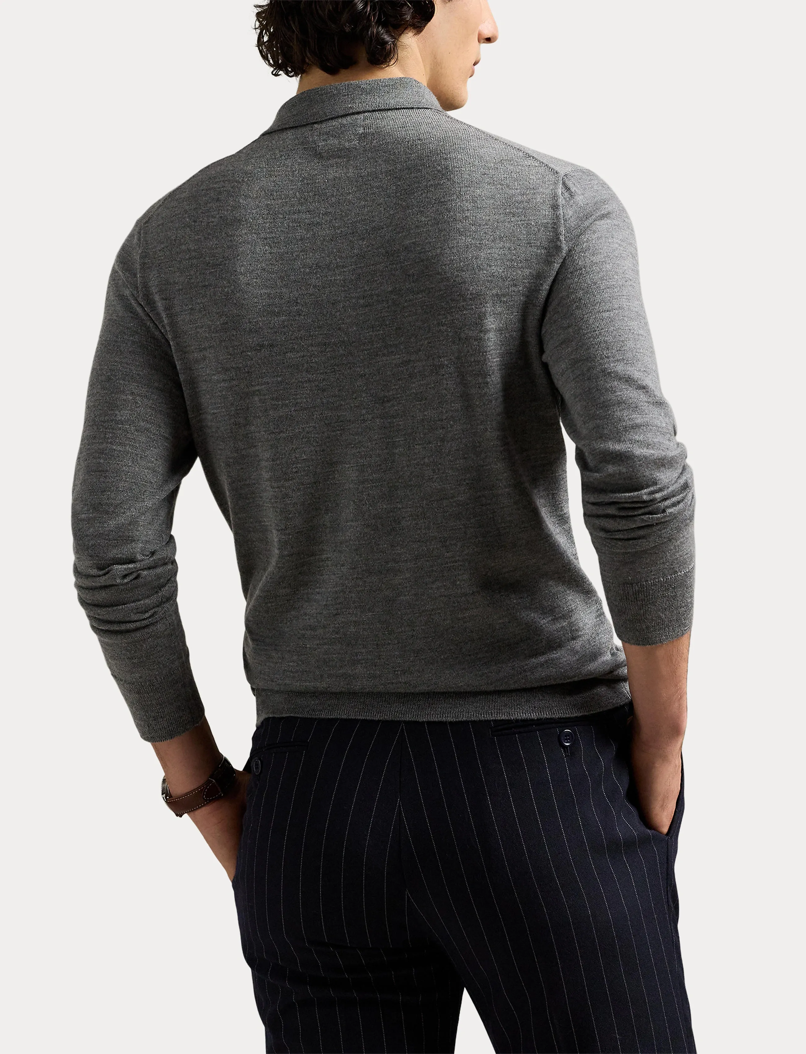 Polo Ralph Lauren Washable Wool Polo-Collar Sweater pikéer herr – bild 6