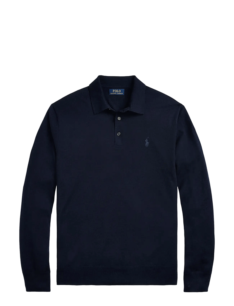 Polo Ralph Lauren - Wool Polo-Collar Sweater - stickade pikéer - hunter navy - 1