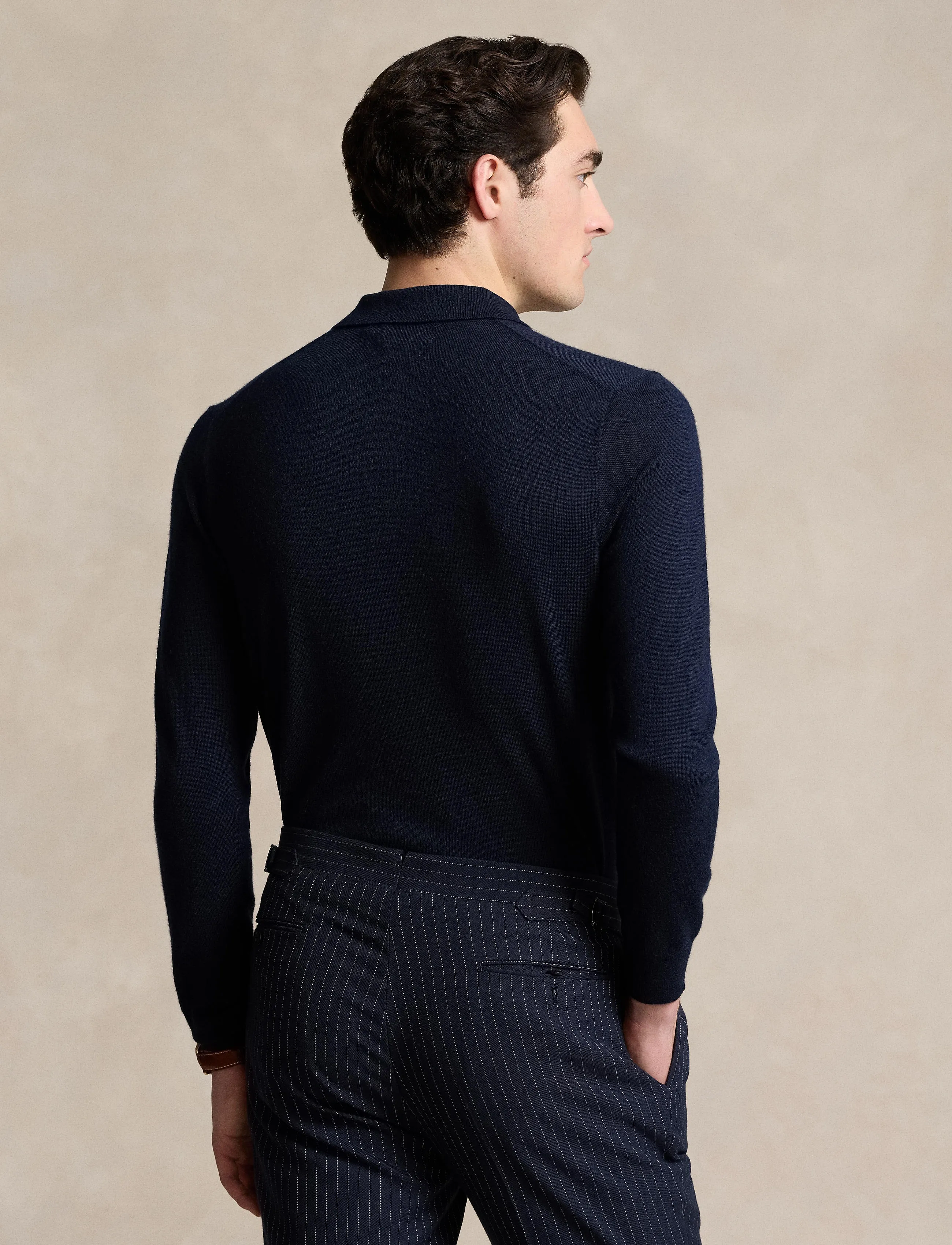 Polo Ralph Lauren - 2/30 MERINO WL RWS-LSL-PLO - langärmelige gestrickte polohemden - hunter navy - 2