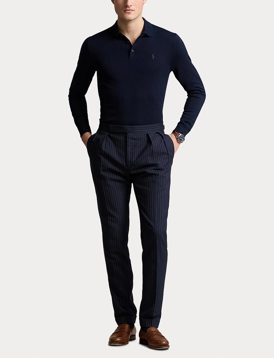 Polo Ralph Lauren - 2/30 MERINO WL RWS-LSL-PLO - langärmelige gestrickte polohemden - hunter navy - 4