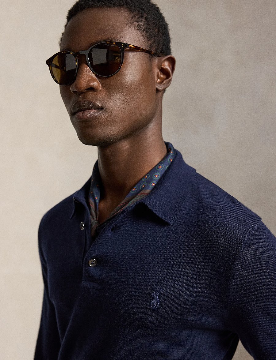 Polo Ralph Lauren - Washable Wool Polo-Collar Sweater - langärmelige strick-polohemden - hunter navy - 4