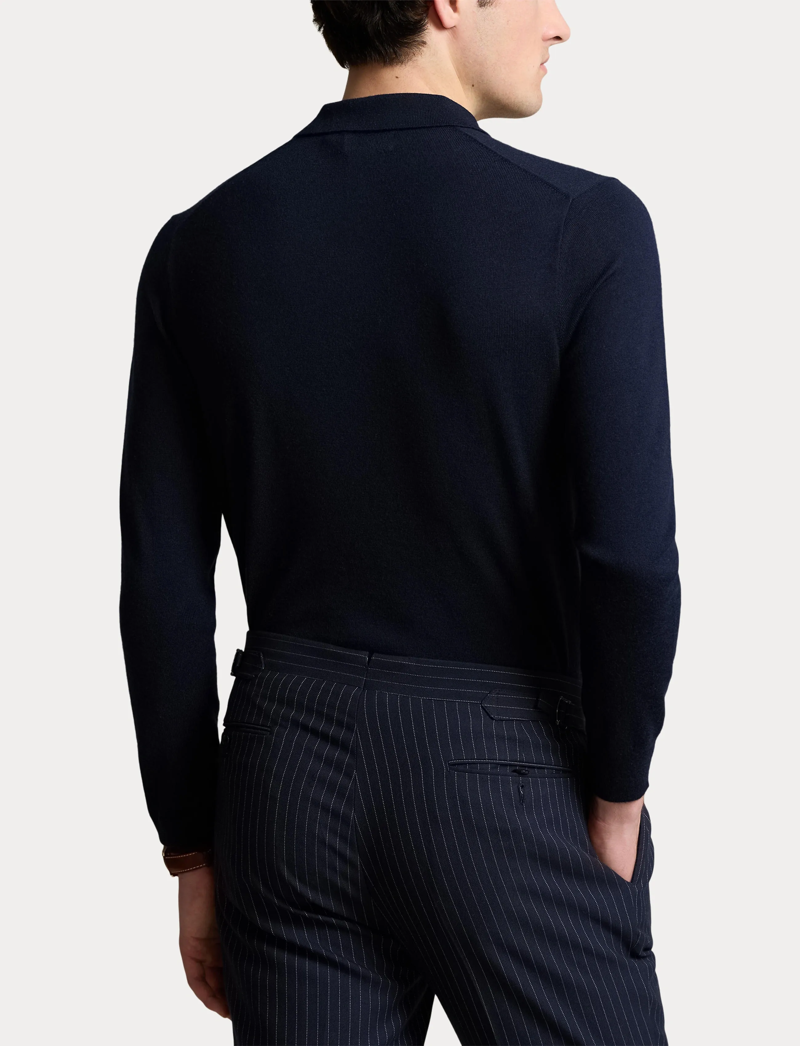 Polo Ralph Lauren Washable Wool Polo-Collar Sweater pikéer herr – bild 6
