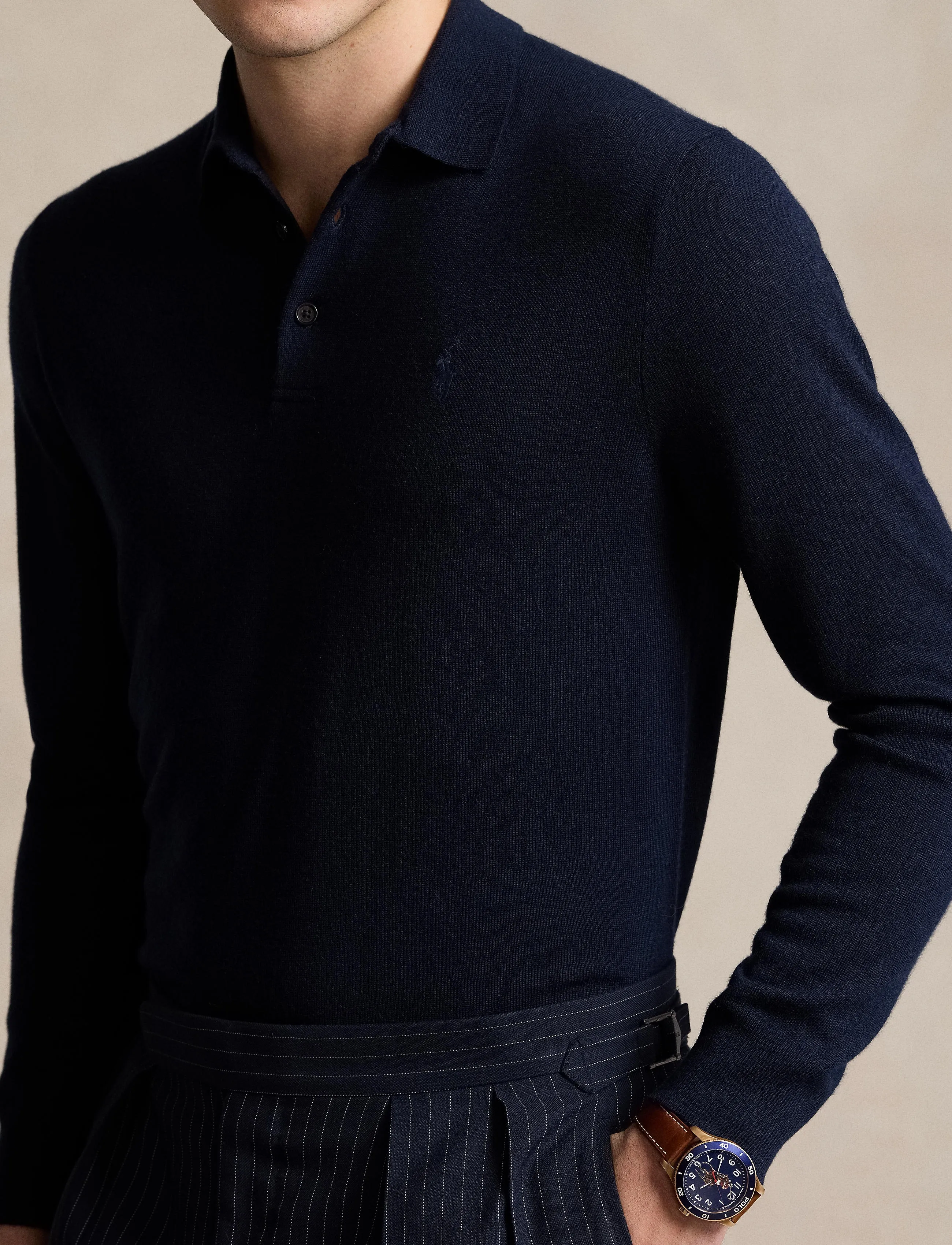 Polo Ralph Lauren Washable Wool Polo-Collar Sweater pikéer herr – bild 7