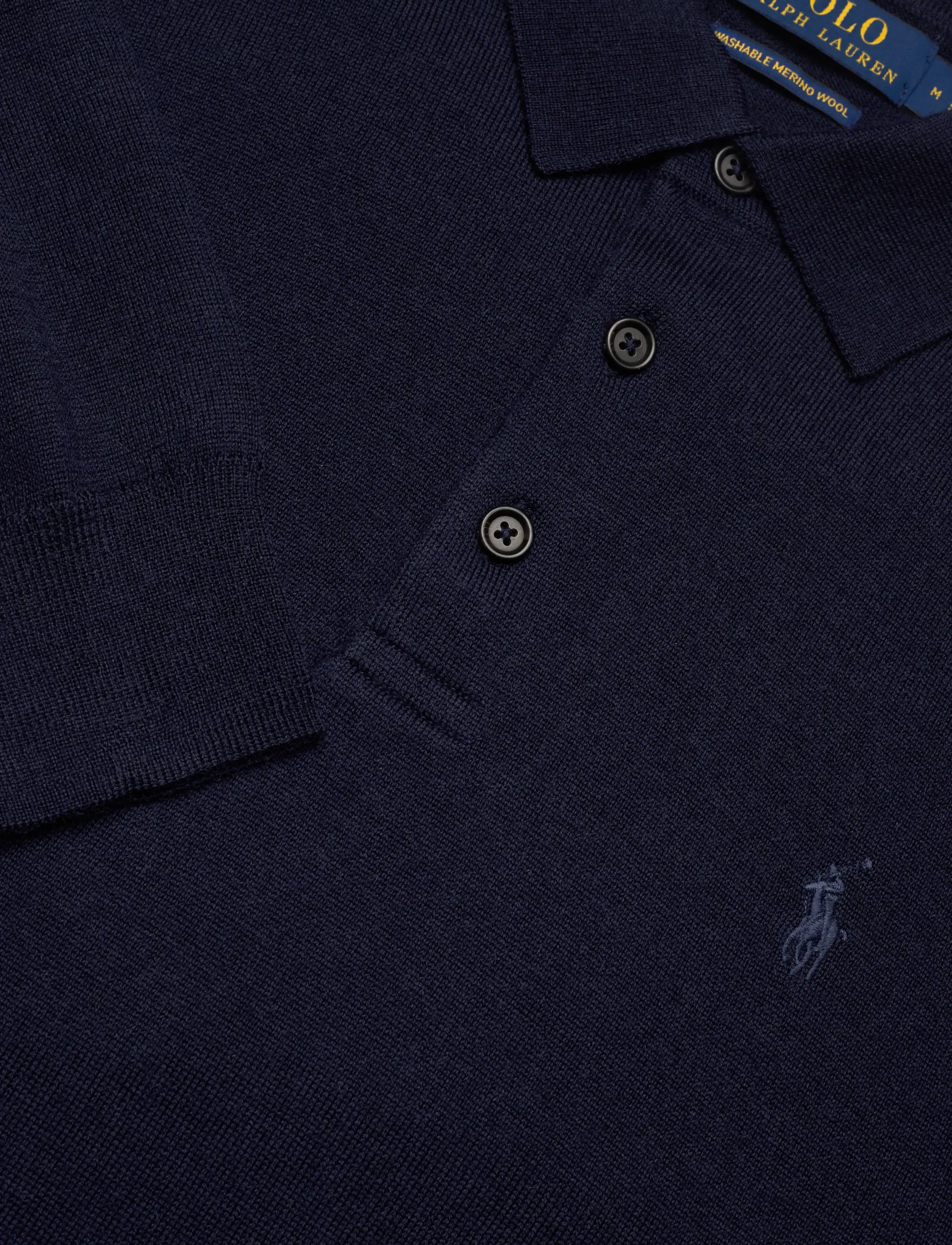 Polo Ralph Lauren - Washable Wool Polo-Collar Sweater - langärmelige strick-polohemden - hunter navy - 5