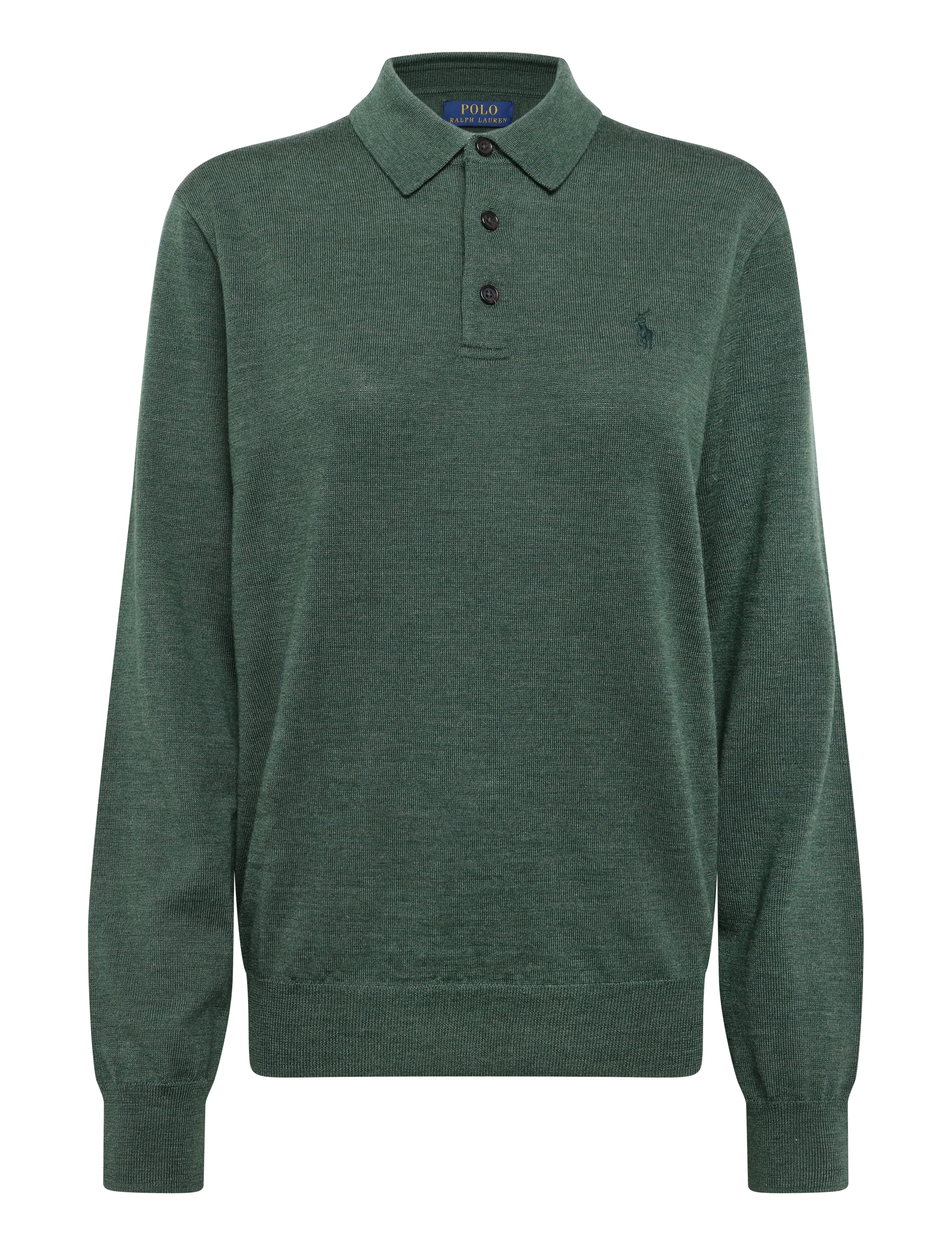 Polo Ralph Lauren - Washable Wool Polo-Collar Sweater - pikkade varrukatega kootud polod - lodgepole pine he - 1