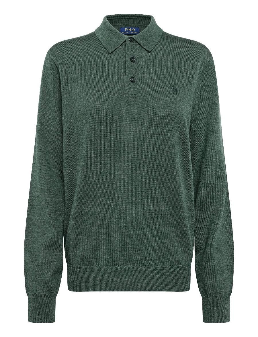 Polo Ralph Lauren - Washable Wool Polo-Collar Sweater - pikkade varrukatega kootud polod - lodgepole pine he - 1
