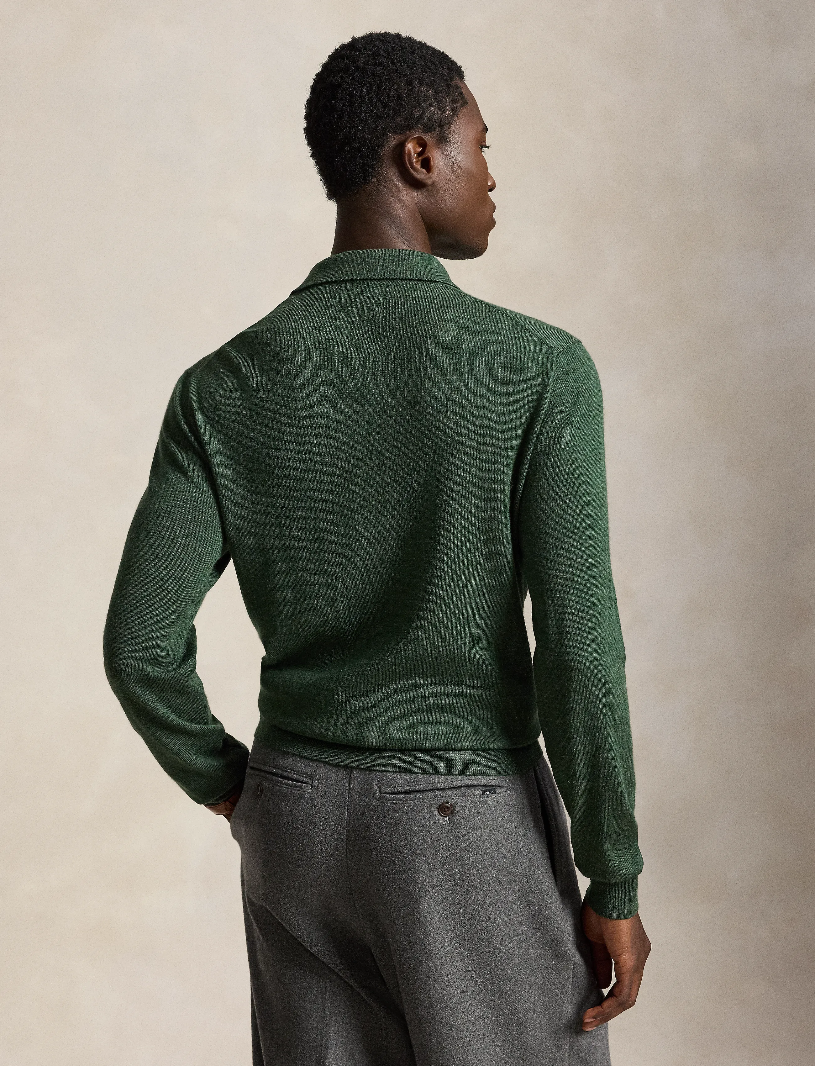 Polo Ralph Lauren - Washable Wool Polo-Collar Sweater - pikkade varrukatega kootud polod - lodgepole pine he - 3