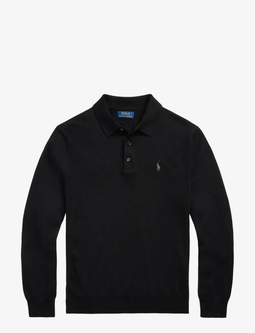 Polo Ralph Lauren - Wool Polo-Collar Sweater - gestrickte polohemden - polo black - 1