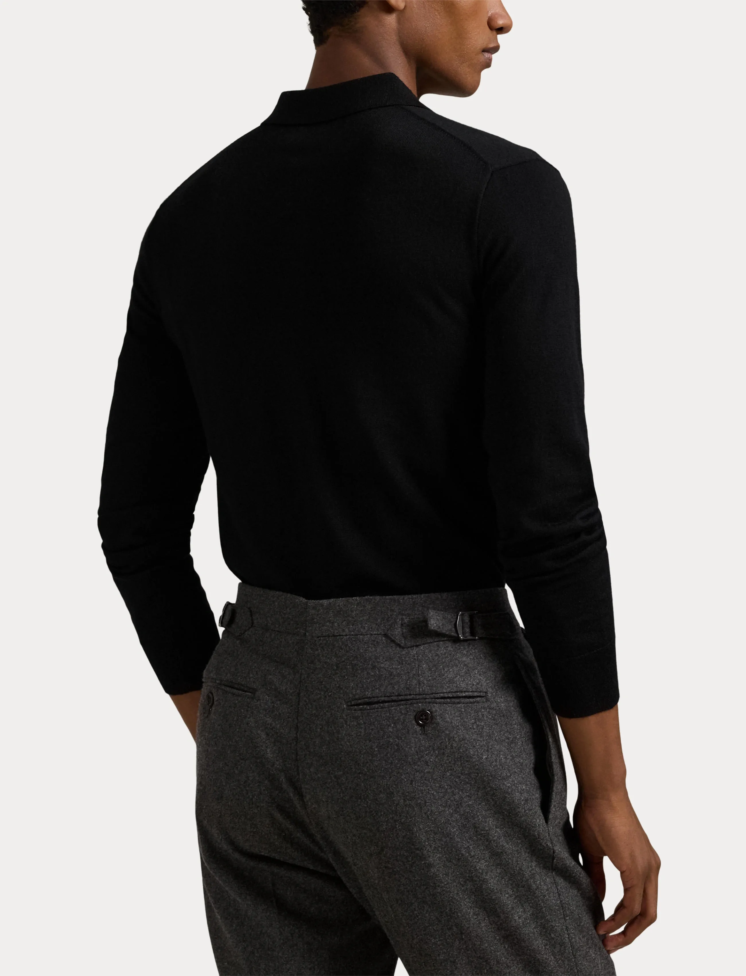Polo Ralph Lauren Washable Wool Polo-Collar Sweater - Til ham - POLO BLACK / black