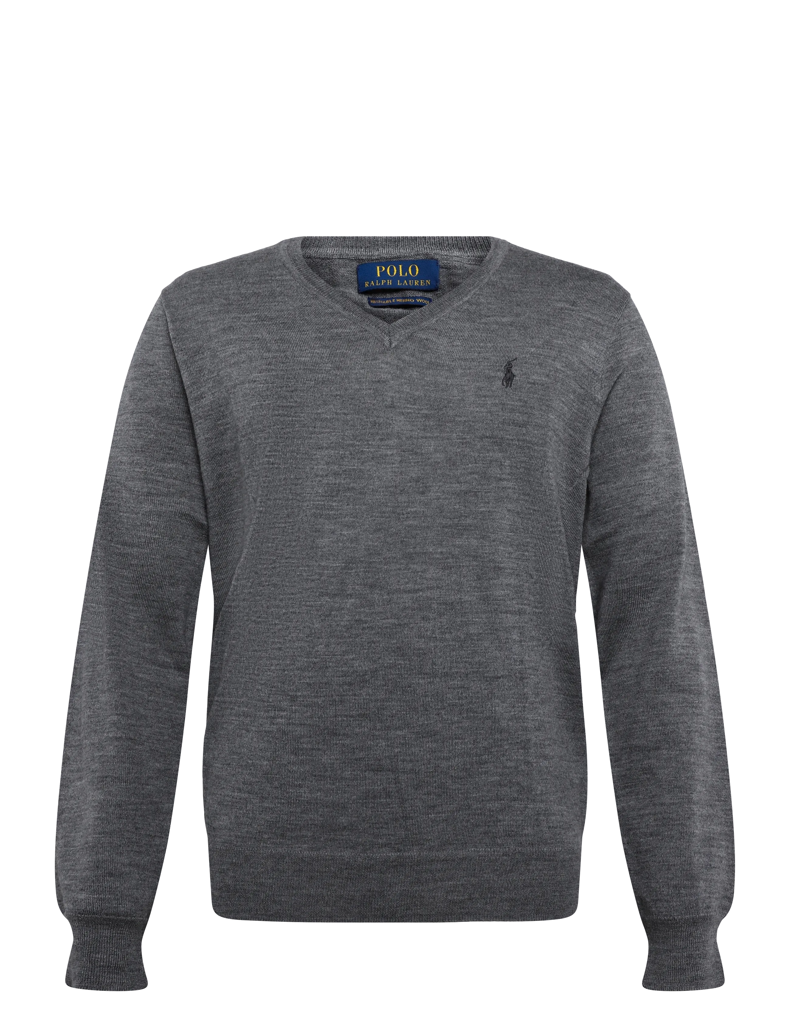 Polo Ralph Lauren 2/30 MERINO WL RWS-LSL-PLO - V-necks - FAWN GREY HEATHER / grey