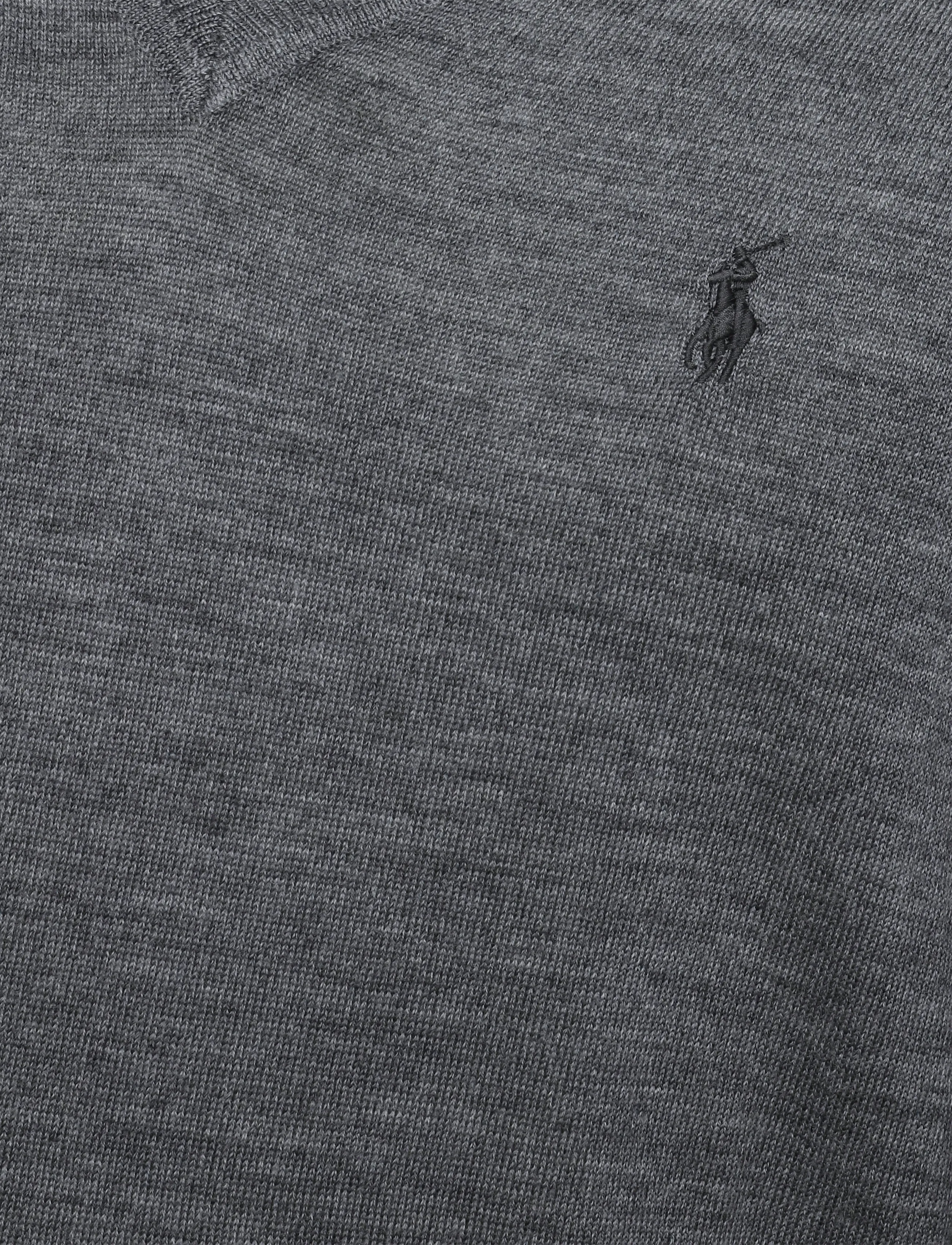 Polo Ralph Lauren - 2/30 MERINO WL RWS-LSL-PLO - v-necks - fawn grey heather - 2