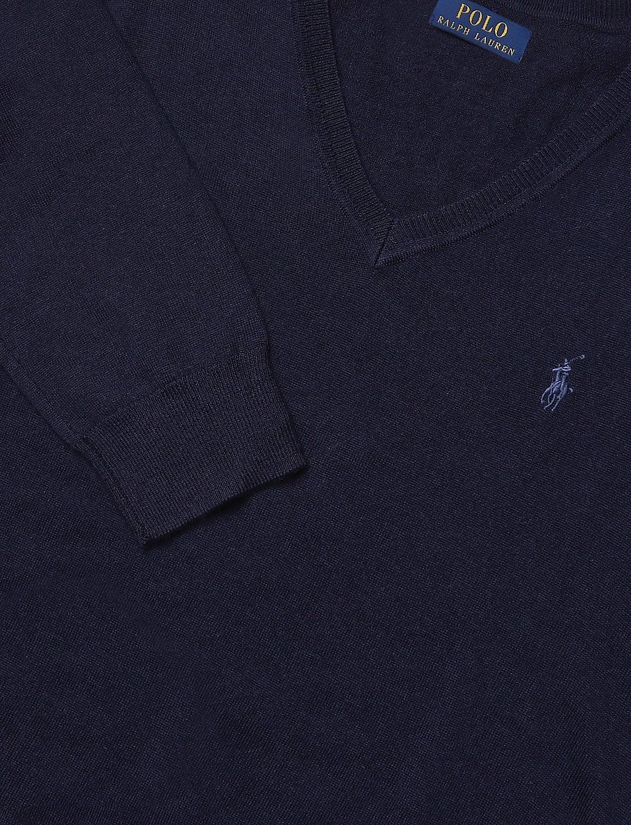 Polo Ralph Lauren - 2/30 MERINO WL RWS-LSL-PLO - v-ausschnitt - hunter navy - 2
