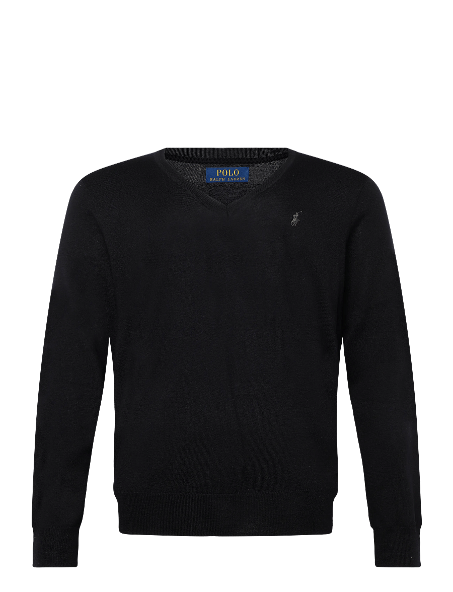Polo Ralph Lauren - 2/30 MERINO WL RWS-LSL-PLO - v-hals - polo black - 0