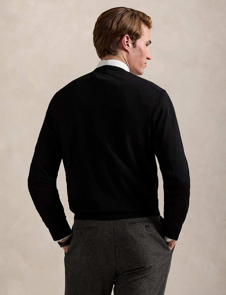 Polo Ralph Lauren - Washable Wool V-Neck Sweater - v-ausschnitt - polo black - 5
